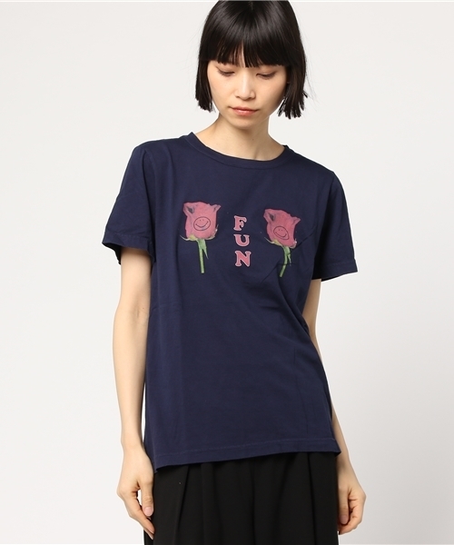 Candy Stripper（キャンディストリッパー）の「FUNNY ROSE TEE（Tシャツ/カットソー・レディース・オフホワイト/チャコール/ネイビー/イエロー・2/3）」の14枚目の写真