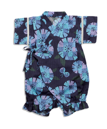 apres les cours | 女の子タイル花柄甚平ロンパス(浴衣)