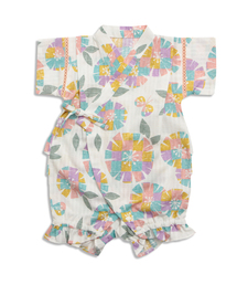 apres les cours | 女の子タイル花柄甚平ロンパス(浴衣)