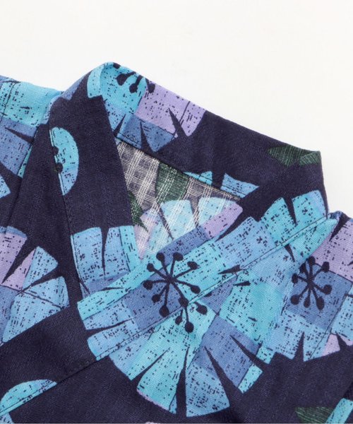 apres les cours（アプレレクール）の「女の子タイル花柄甚平ロンパス（浴衣・キッズ・ネイビー/オフホワイト・70/80）」の15枚目の写真