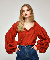 MOUSSY | LACE SLEEVE BLOUSE(Tシャツ/カットソー)