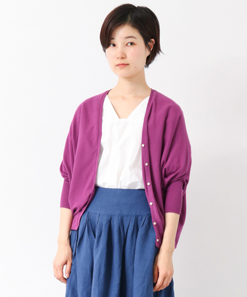 かぐれ（カグレ）の「かぐれ コットンのドルマンカーディガン（カーディガン/ボレロ・レディース・ライトグレー/チャコールグレー/ブルー/パープル・FREE）」の4枚目の写真