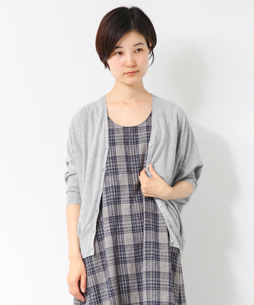 かぐれ（カグレ）の「かぐれ コットンのドルマンカーディガン（カーディガン/ボレロ・レディース・ライトグレー/チャコールグレー/ブルー/パープル・FREE）」の2枚目の写真
