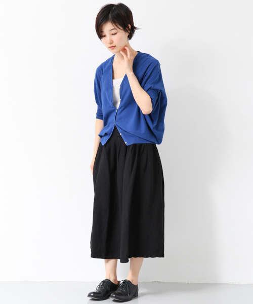 かぐれ（カグレ）の「かぐれ コットンのドルマンカーディガン（カーディガン/ボレロ・レディース・ライトグレー/チャコールグレー/ブルー/パープル・FREE）」の18枚目の写真