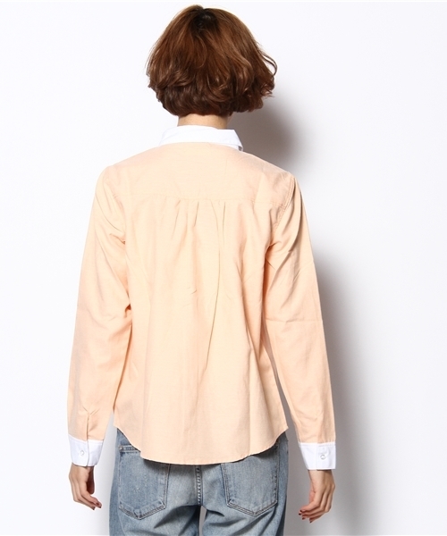 WEGO（ウィゴー）の「クレリックムジシャツ（シャツ/ブラウス・レディース・ホワイト/ブルー/サックスブルー/ライトピンク・FREE）」の6枚目の写真