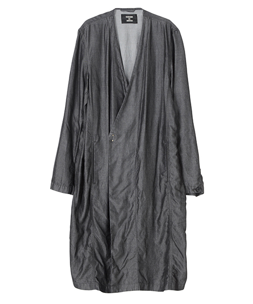 CABANE de ZUCCa(カバンドズッカ)の「テンセルデニム(ノーカラージャケット・メンズ・ネイビー/ブラック・MEDIUM)」の2枚目の写真