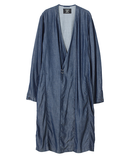 CABANE de ZUCCa(カバンドズッカ)の「テンセルデニム(ノーカラージャケット・メンズ・ネイビー/ブラック・MEDIUM)」の3枚目の写真