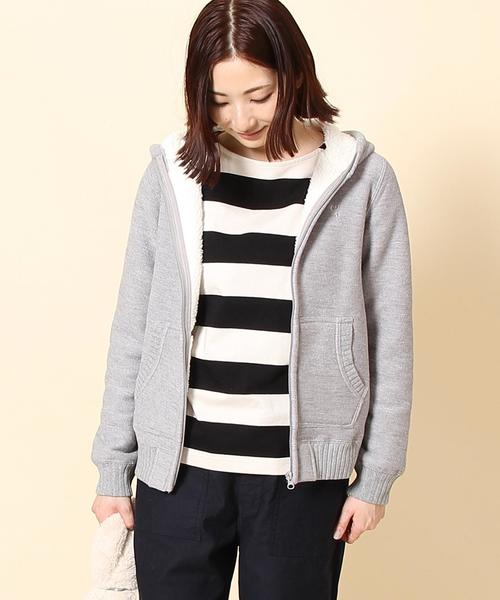 coen（コーエン）の「裏ボアジップパーカー（パーカー・レディース・グレー/ブラウン/ネイビー・MEDIUM/LARGE）」の16枚目の写真