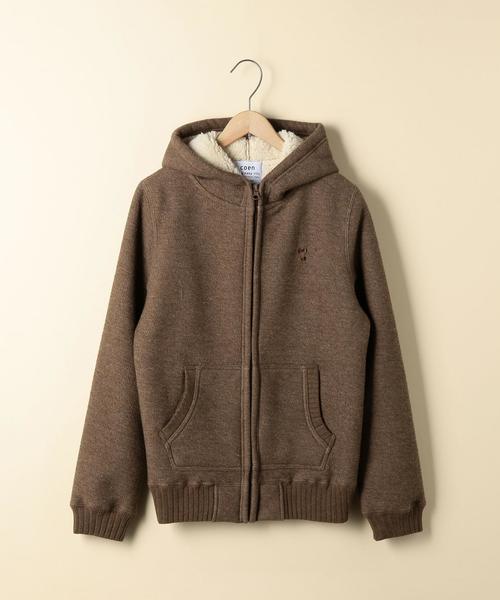 coen（コーエン）の「裏ボアジップパーカー（パーカー・レディース・グレー/ブラウン/ネイビー・MEDIUM/LARGE）」の17枚目の写真