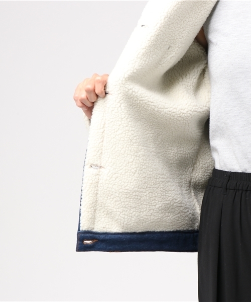 GeeRA(ジーラ)の「裏ボアオーバーサイズGジャン(ブルゾン・レディース・モカ/ブルー・L/M/LL)」の8枚目の写真