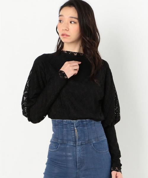 Another Edition（アナザーエディション）の「フラワーレースマトンスリーブブラウス（シャツ/ブラウス・レディース・オフホワイト/ブラック・FREE）」の2枚目の写真