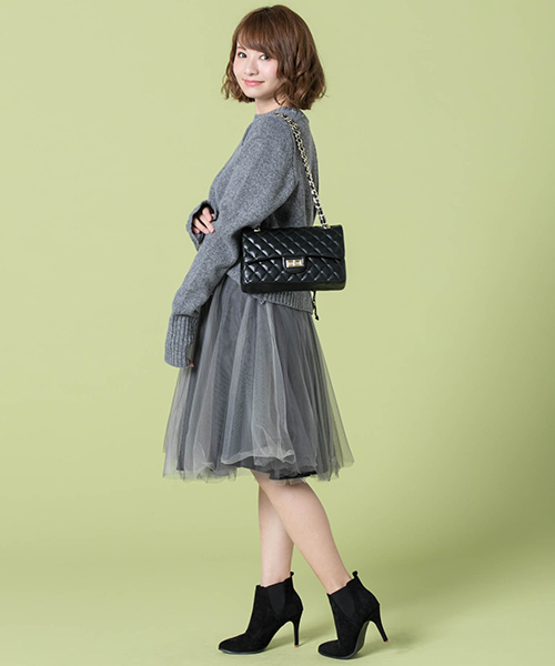 Edit Sheen(エディットシーン)の「キルティングチェーンショルダーバッグ(ショルダーバッグ・レディース・ブラック/ネイビー/グレー/ボルドー・FREE)」の11枚目の写真