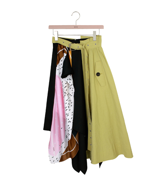 CRY.（クライ）の「Annie Hall Skirt トレンチデザインレイヤードスカート（スカート・レディース・ベージュ系その他/イエロー系その他・36/34）」の11枚目の写真