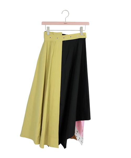 CRY.（クライ）の「Annie Hall Skirt トレンチデザインレイヤードスカート（スカート・レディース・ベージュ系その他/イエロー系その他・36/34）」の9枚目の写真