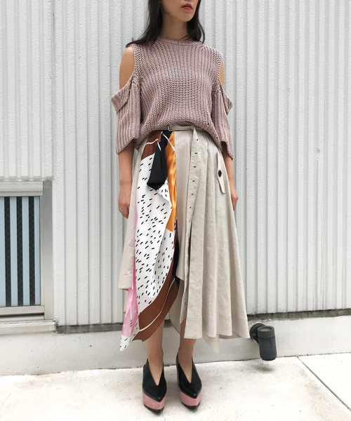 CRY.（クライ）の「Annie Hall Skirt トレンチデザインレイヤードスカート（スカート・レディース・ベージュ系その他/イエロー系その他・36/34）」の10枚目の写真
