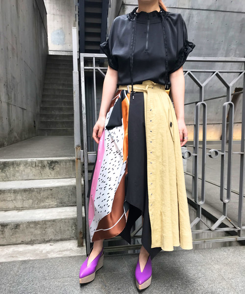 CRY.（クライ）の「Annie Hall Skirt トレンチデザインレイヤードスカート（スカート・レディース・ベージュ系その他/イエロー系その他・36/34）」の16枚目の写真