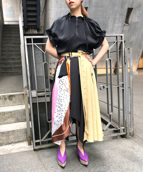 CRY.（クライ）の「Annie Hall Skirt トレンチデザインレイヤードスカート（スカート・レディース・ベージュ系その他/イエロー系その他・36/34）」の8枚目の写真
