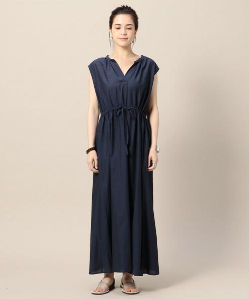 BEAUTY&YOUTH UNITED ARROWS(ビューティーアンドユースユナイテッドアローズ)の「BY ドローストリングノースリーブワンピース ◆(ワンピース・レディース・ネイビー/ケリー・FREE)」の6枚目の写真