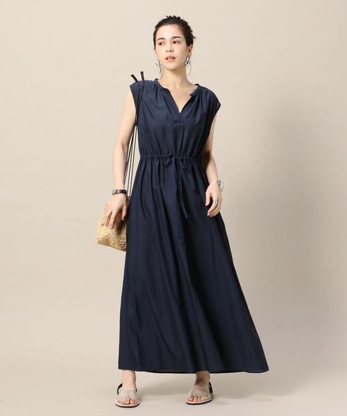 BEAUTY&YOUTH UNITED ARROWS(ビューティーアンドユースユナイテッドアローズ)の「BY ドローストリングノースリーブワンピース ◆(ワンピース・レディース・ネイビー/ケリー・FREE)」の8枚目の写真