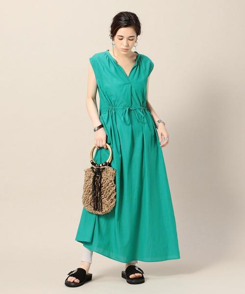 BEAUTY&YOUTH UNITED ARROWS(ビューティーアンドユースユナイテッドアローズ)の「BY ドローストリングノースリーブワンピース ◆(ワンピース・レディース・ネイビー/ケリー・FREE)」の16枚目の写真