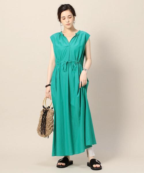 BEAUTY&YOUTH UNITED ARROWS(ビューティーアンドユースユナイテッドアローズ)の「BY ドローストリングノースリーブワンピース ◆(ワンピース・レディース・ネイビー/ケリー・FREE)」の17枚目の写真