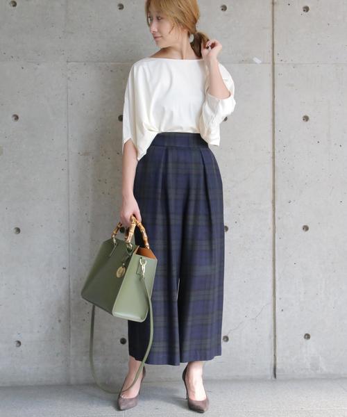 Liesse（リエス）の「チェツク柄後ろゴムパンツ（その他パンツ・レディース・ベージュ系その他/ブルー系その他・S/M）」の10枚目の写真