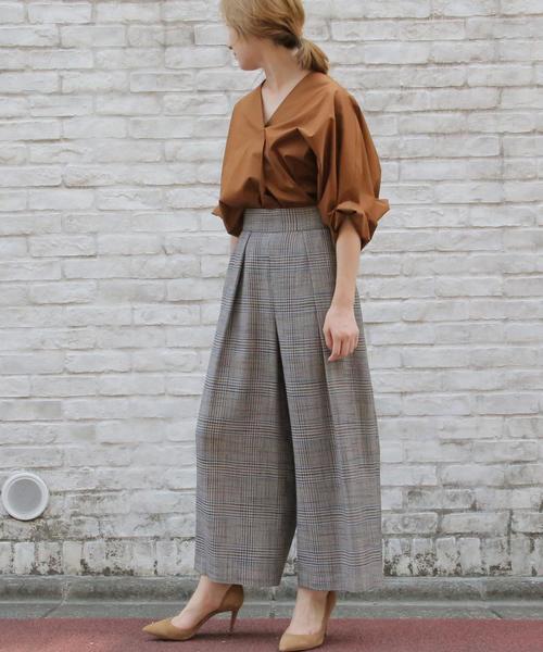 Liesse（リエス）の「チェツク柄後ろゴムパンツ（その他パンツ・レディース・ベージュ系その他/ブルー系その他・S/M）」の4枚目の写真