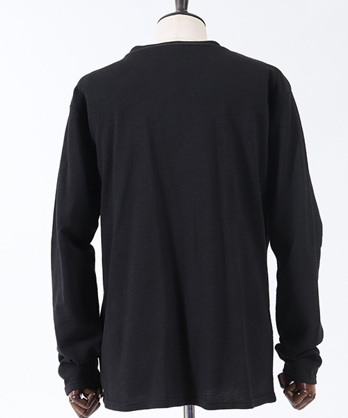 Jih Nunc（ジーヌンク）の「mlt2355-ミニパイルロングスリーブカットソー（Tシャツ/カットソー・メンズ・ブラック/グレー/ライトベージュ・S/M/L）」の9枚目の写真