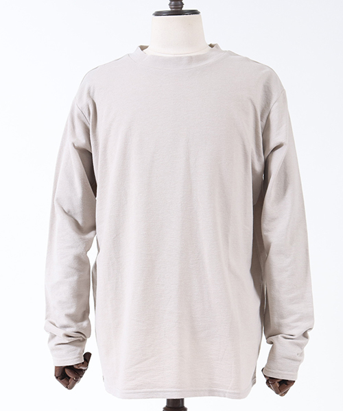 Jih Nunc（ジーヌンク）の「mlt2355-ミニパイルロングスリーブカットソー（Tシャツ/カットソー・メンズ・ブラック/グレー/ライトベージュ・S/M/L）」の12枚目の写真