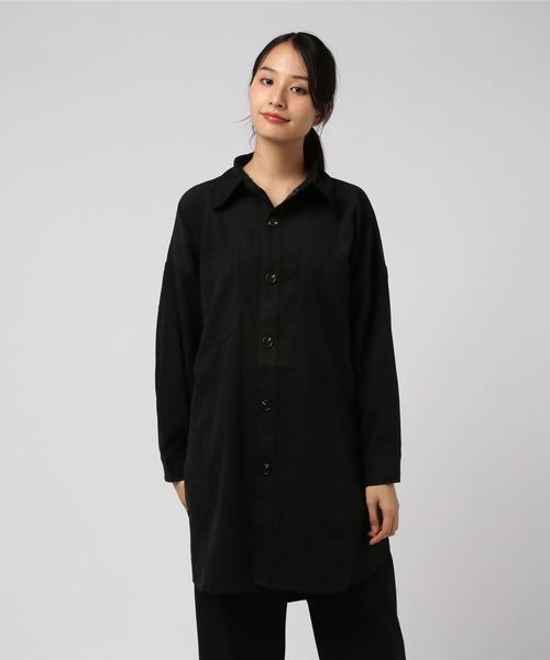 notch.（ノッチ）の「ツイルロングシャツ（シャツ/ブラウス・レディース・ライトグレー/ブラック/ブラウン/ブルー・M）」の7枚目の写真