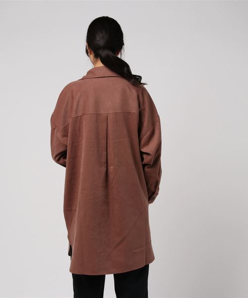 notch.（ノッチ）の「ツイルロングシャツ（シャツ/ブラウス・レディース・ライトグレー/ブラック/ブラウン/ブルー・M）」の5枚目の写真