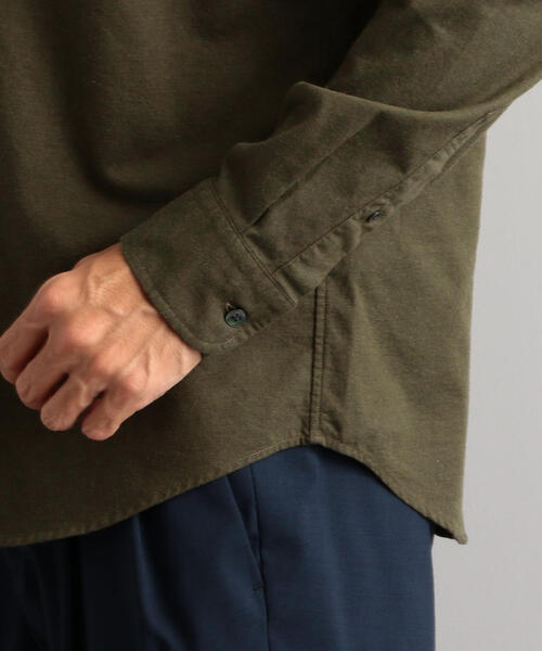 green label relaxing（グリーンレーベルリラクシング）の「SC コードドビー メランジ バンドカラーシャツ（シャツ/ブラウス・メンズ・オレンジ系その他/オリーブ/ライトグレー/コバルトブルー・L/S/M）」の13枚目の写真