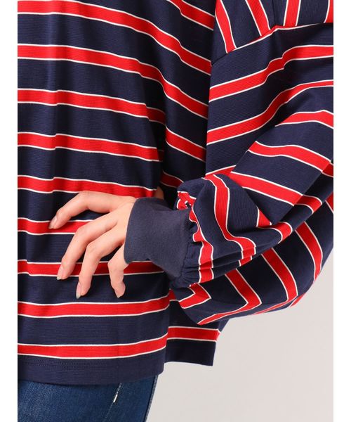 GYDA（ジェイダ）の「ドルマンボーダーロンT（Tシャツ/カットソー・レディース・ブラック/ネイビー/イエロー/ブルー・FREE）」の19枚目の写真