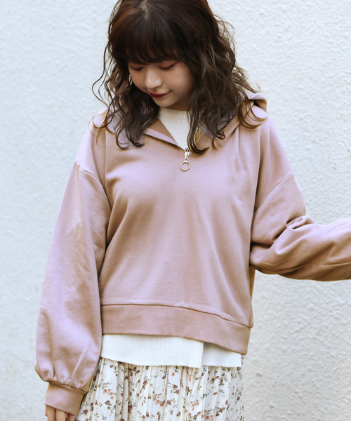 apres jour（アプレジュール）の「ハーフジップフーディ【ZOZOTOWN限定アイテム】（パーカー・レディース・ベージュ/ラベンダー/モカ・フリー）」の18枚目の写真