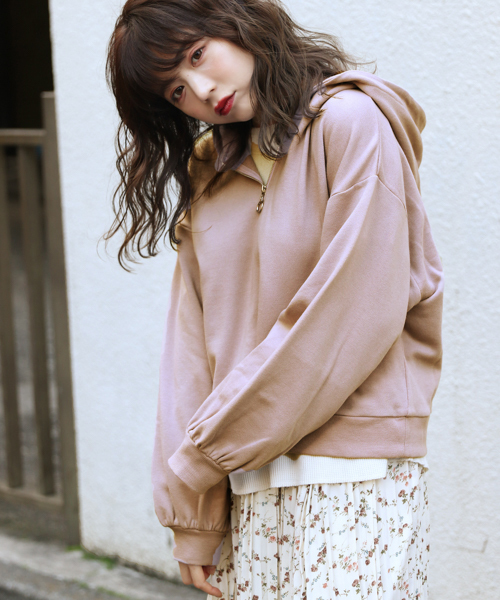 apres jour（アプレジュール）の「ハーフジップフーディ【ZOZOTOWN限定アイテム】（パーカー・レディース・ベージュ/ラベンダー/モカ・フリー）」の19枚目の写真
