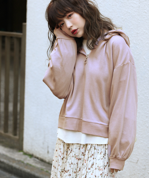 apres jour（アプレジュール）の「ハーフジップフーディ【ZOZOTOWN限定アイテム】（パーカー・レディース・ベージュ/ラベンダー/モカ・フリー）」の20枚目の写真