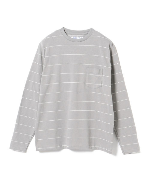 NECESSARY or UNNECESSARY(ネセサリーオアアンネセサリー)の「NECESSARY or UNNECESSARY / ボーダー ロングスリーブTシャツ <MEN>(Tシャツ/カットソー・メンズ・グレー・MEDIUM)」の3枚目の写真