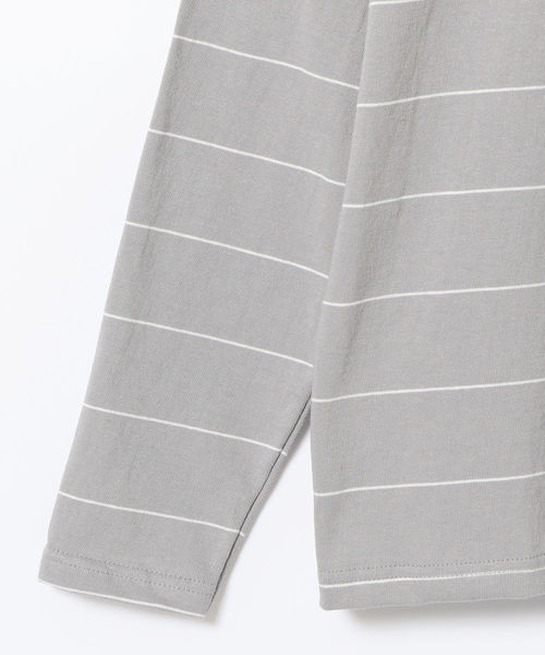 NECESSARY or UNNECESSARY(ネセサリーオアアンネセサリー)の「NECESSARY or UNNECESSARY / ボーダー ロングスリーブTシャツ <MEN>(Tシャツ/カットソー・メンズ・グレー・MEDIUM)」の7枚目の写真