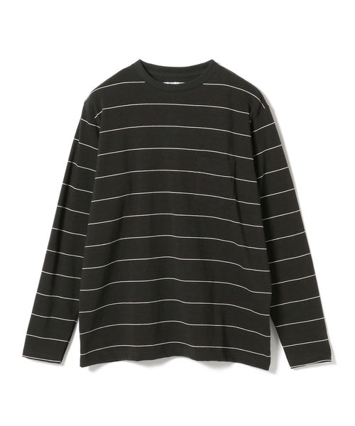 NECESSARY or UNNECESSARY(ネセサリーオアアンネセサリー)の「NECESSARY or UNNECESSARY / ボーダー ロングスリーブTシャツ <MEN>(Tシャツ/カットソー・メンズ・グレー・MEDIUM)」の5枚目の写真