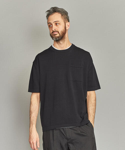 BEAUTY&YOUTH UNITED ARROWS（ビューティーアンドユースユナイテッドアローズ）の「BY 1ポケット ニット Tシャツ（Tシャツ/カットソー・メンズ・パープル/ブラック/ライトグレー・X-LARGE/LARGE/MEDIUM/SMALL）」の14枚目の写真