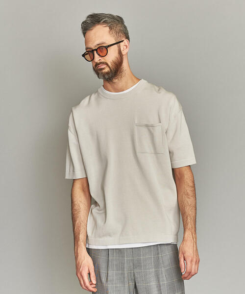BEAUTY&YOUTH UNITED ARROWS（ビューティーアンドユースユナイテッドアローズ）の「BY 1ポケット ニット Tシャツ（Tシャツ/カットソー・メンズ・パープル/ブラック/ライトグレー・X-LARGE/LARGE/MEDIUM/SMALL）」の12枚目の写真