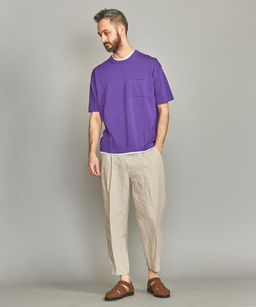 BEAUTY&YOUTH UNITED ARROWS（ビューティーアンドユースユナイテッドアローズ）の「BY 1ポケット ニット Tシャツ（Tシャツ/カットソー・メンズ・パープル/ブラック/ライトグレー・X-LARGE/LARGE/MEDIUM/SMALL）」の5枚目の写真