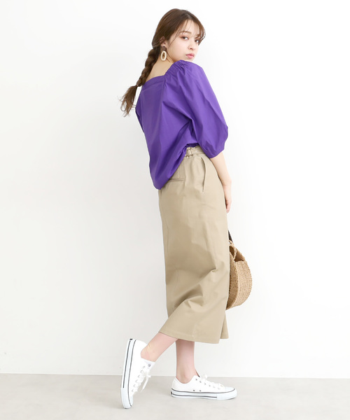 N.（N. Natural Beauty Basic）（エヌエヌナチュラルビューティーベーシック）の「◆スクエアネックコットンブラウス（シャツ/ブラウス・レディース・ブラック/パープル/ブラウン・MEDIUM）」の6枚目の写真