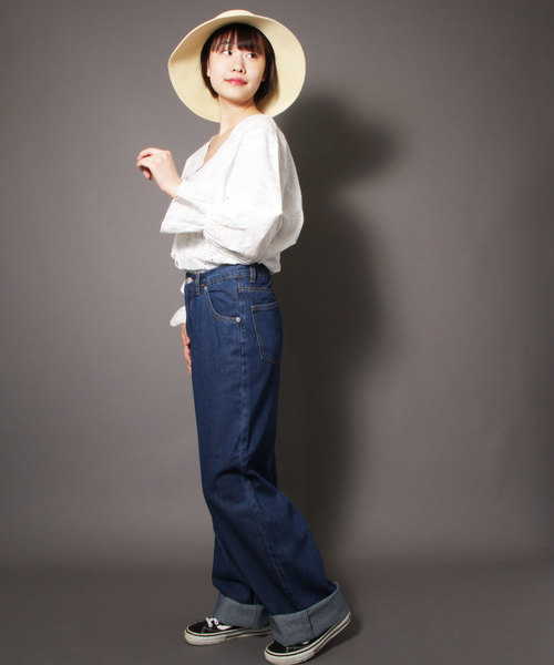 Blasty(ブラスティー)の「【Blasty】ルーズ&ワイドデニムパンツ womens(デニムパンツ・レディース・ライトブルー/ダークブルー・M)」の8枚目の写真