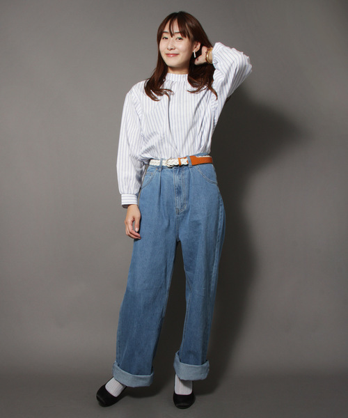 Blasty(ブラスティー)の「【Blasty】ルーズ&ワイドデニムパンツ womens(デニムパンツ・レディース・ライトブルー/ダークブルー・M)」の16枚目の写真