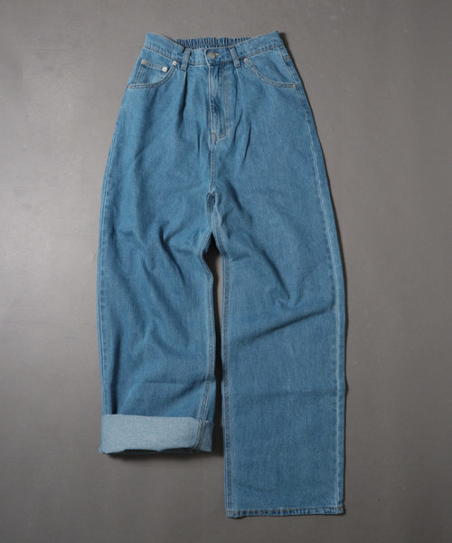 Blasty(ブラスティー)の「【Blasty】ルーズ&ワイドデニムパンツ womens(デニムパンツ・レディース・ライトブルー/ダークブルー・M)」の14枚目の写真