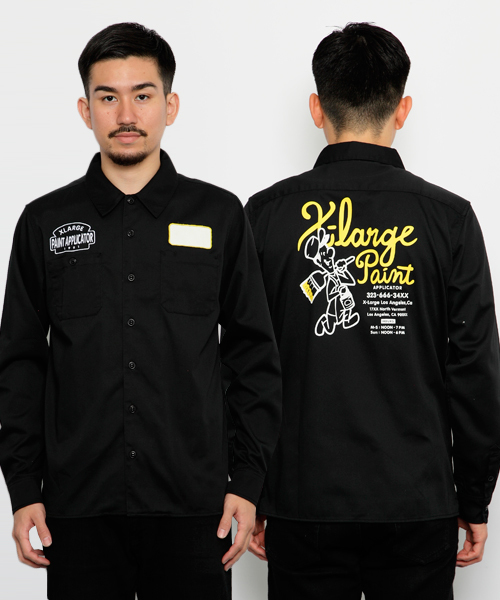 XLARGE（エクストララージ）の「L/S WORK SHIRT（シャツ/ブラウス・メンズ・ネイビー/ブラック/ベージュ・MEDIUM/LARGE/SMALL/X-LARGE）」の2枚目の写真
