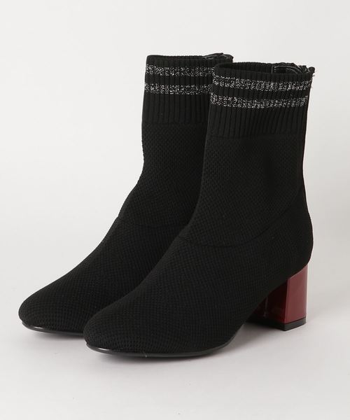 byあしながおじさん（バイアシナガオジサン）の「〈ｂｙあしながおじさん〉ソックスブーツ（ブーツ・レディース・ブラック/ネイビー/ライトブラウン/ブラック系その他・22.5cm/23.5cm/24.5cm/23.0cm/24.0cm）」の3枚目の写真