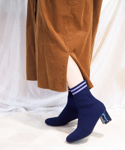 byあしながおじさん（バイアシナガオジサン）の「〈ｂｙあしながおじさん〉ソックスブーツ（ブーツ・レディース・ブラック/ネイビー/ライトブラウン/ブラック系その他・22.5cm/23.5cm/24.5cm/23.0cm/24.0cm）」の12枚目の写真