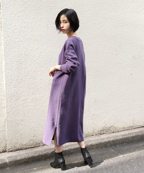 LOWRYS FARM（ローリーズファーム）の「１２Ｇミラノリブワンピ　849367（ワンピース・レディース・ブラック/ベージュ/ブラウン/グリーン/パープル/モカ/イエロー・FREE）」の6枚目の写真